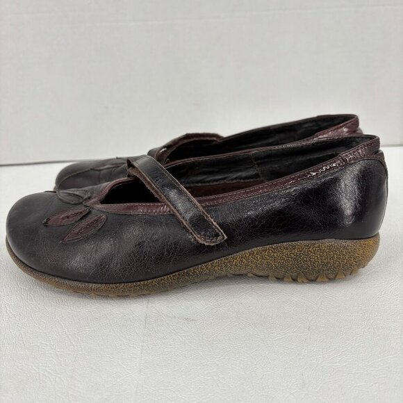 Naot Nau Mai Mary Jane Loafers Womens 8 EU 39 Dark Brown Burgundy Leather Flats - Picture 4 of 10